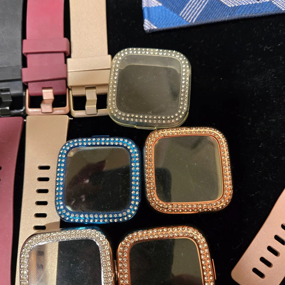Fitbit Smartwatch Bands & Bling Screen Covers Bundle – Multiple Colors & Styles